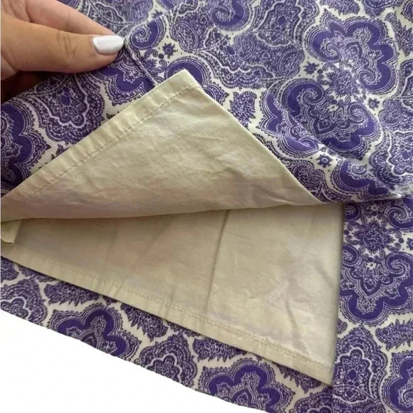 J. Crew Purple White Medallion Paisley Print Cotton No. 2 Pencil Skirt - Picture 5 of 9